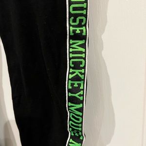 H&M girls disney mickey mouse joggers black and green